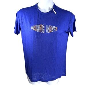 Arie Linen Blend Blue 'Making Waves' T-Shirt Size XS